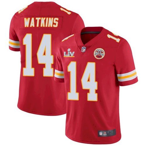 Men's Kansas City Chiefs #14 Sammy Watkins Red NFL 2021 Super Bowl LV Stitched Jersey